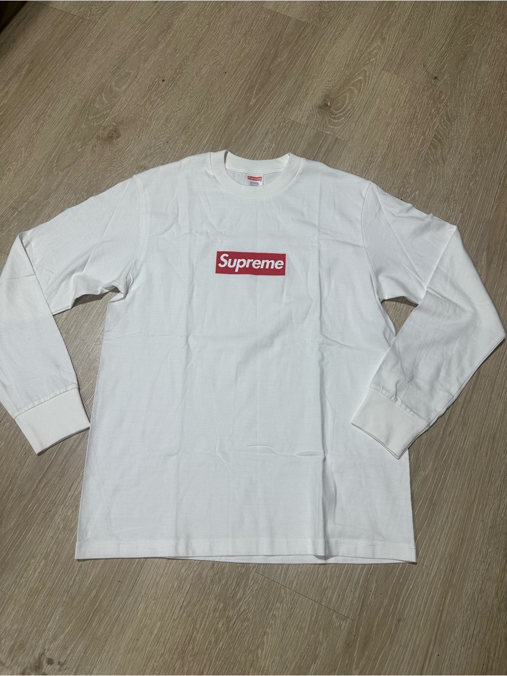 Supreme White Long Sleeve with Red Box Logo